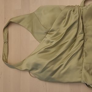 Vintage 1990s Alyce Stunning Light Pale Green Halter Top Gown